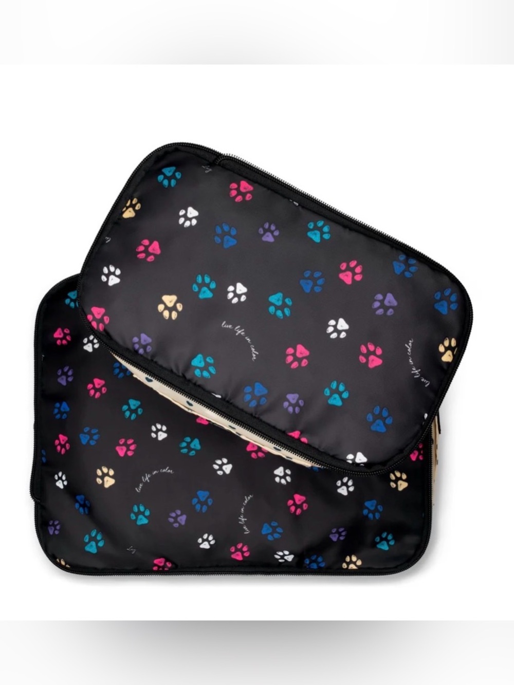 Lug Cargo Compression Packing Cubes 2 pack paws black NWT
